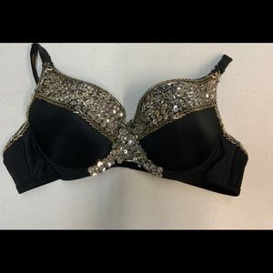 Embellished black bra